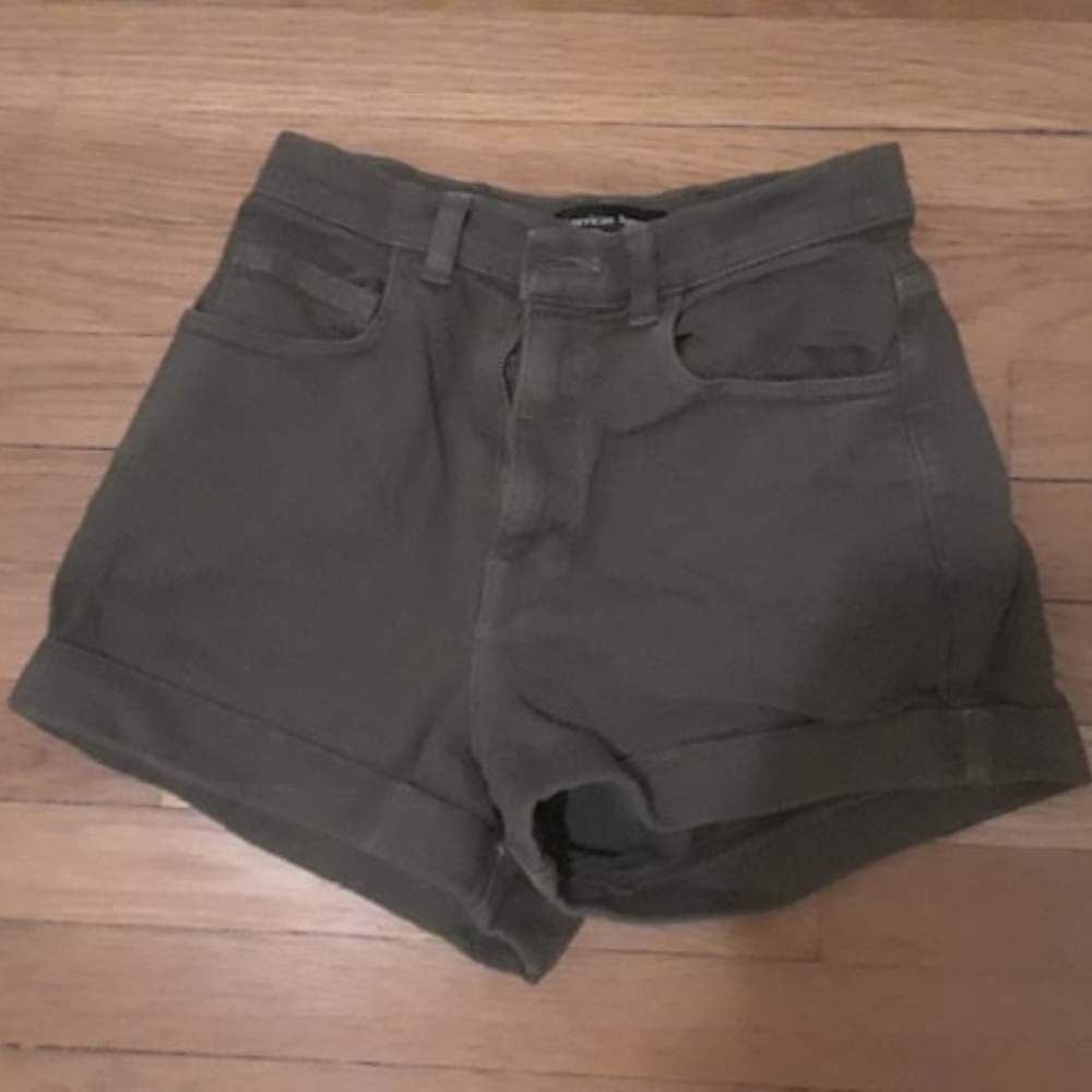 American Apparel olive green high waisted shorts